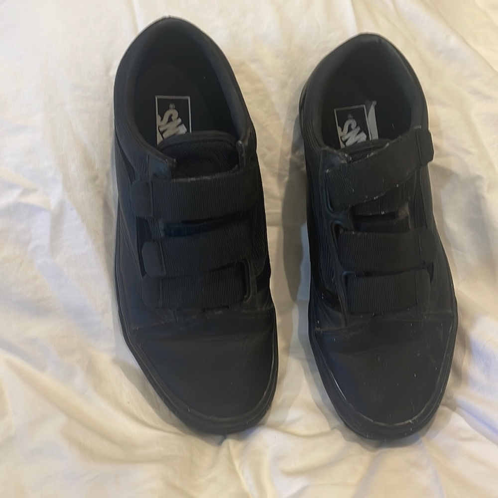 Van's Velcro black tennis shoes